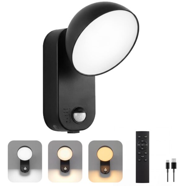 NIORSUN Akku-Aussenlampe mit Bewegungsmelder – 10000mAh, 4 Modi, dimmbar & IP65