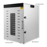 Mqwdxzfes Dörrautomat 1500W mit 16 Edelstahl-Tabletts – Profi-Obsttrockner für Obst, Gemüse & Fleisch – Bild 3