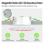 ALUSSO Metall LED Einbaustrahler 230V Dimmbar – 6er Set Badezimmer Spots IP65 – Bild 6