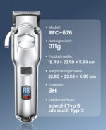 oneisall Hundeschermaschine – Kabellos & leise für dickes Fell | IPX7 wasserdicht – Bild 8
