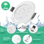 LED Einbaustrahler 230V 5W IP44 Warmweiss 6er Set – Flache Deckenspots für Badezimmer & Küche – Bild 3