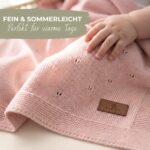 DIKOS Babydecke Sommer 75×100 cm Bio-Baumwolle – Atmungsaktive Strickdecke für Neugeborene – Bild 2