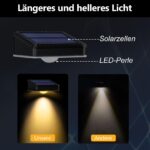 6er Set Solar Wandleuchten mit 3 Farbtemperaturen – IP65 wasserdicht für Garten & Terrasse – Bild 5