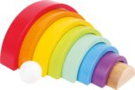 small foot Holzbausteine Grosser Regenbogen – Stapelspiel für Feinmotorik ab 12 Monaten