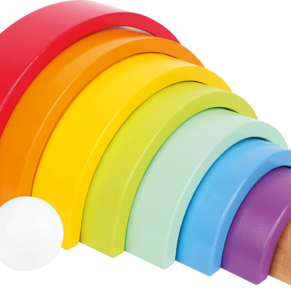 small foot Holzbausteine Grosser Regenbogen – Stapelspiel für Feinmotorik ab 12 Monaten