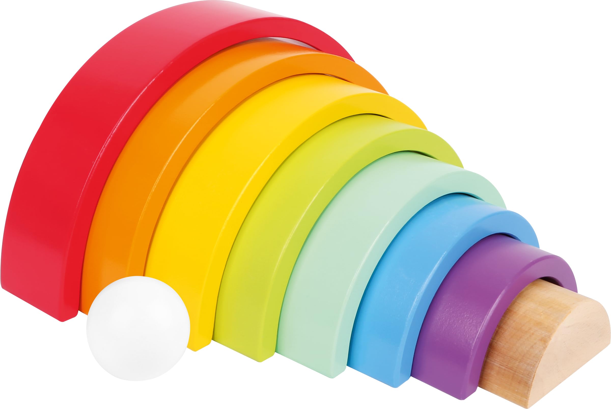 small foot Holzbausteine Grosser Regenbogen – Stapelspiel für Feinmotorik ab 12 Monaten