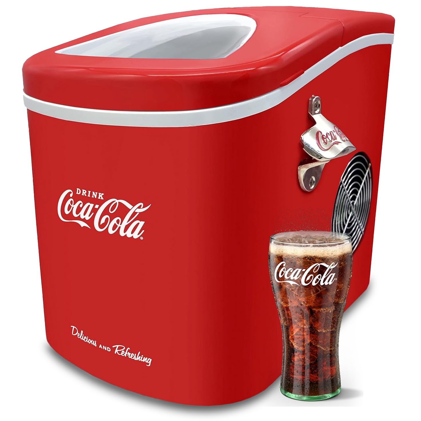 Salco Coca-Cola Eiswürfelmaschine – 12 kg/Tag Ice Maker mit 2 Grössen & LED-Display