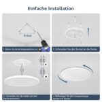 Lepro LED Deckenlampe 24W, 2400lm, 5000K Kaltweiß – IP44 Badezimmerleuchte – Bild 5
