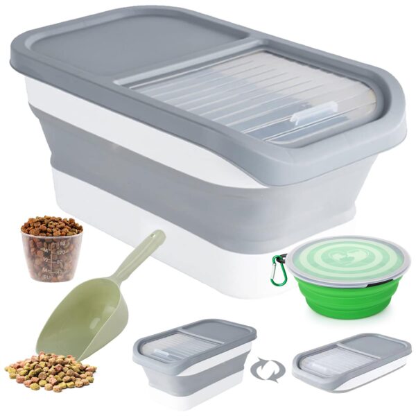 Wuciray Hundefutter Aufbewahrungsbox 5–10 kg – Faltbar mit Luftdicht Verschluss & Zubehör