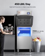 VEVOR Eismaschinenkopf 204 kg/Tag – Edelstahl Eisbereiter mit Touch-Display & Selbstreinigung – Bild 3