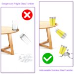 Hikrxya 5er Set Edelstahl Trinkbecher 350 ml mit Deckel & Silikonstrohhalmen – Auslaufsicher & Wiederverwendbar – Bild 6