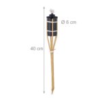 Relaxdays Bambusfackeln 10er Set, 40 cm – Ölfackeln für Garten & Gartenparty – Bild 3