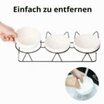Yamitora Erhöhter Katzennapf 3er Set Keramik mit Silikon – Ergonomische Futterstation für Katzen – Bild 5