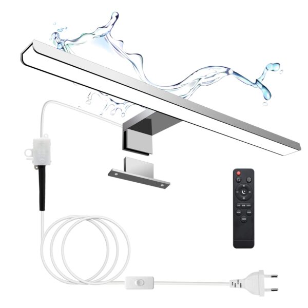 KYOTECH LED Spiegelleuchte 400mm 12W 800LM – Dimmbar mit Fernbedienung & IP44 Wasserschutz