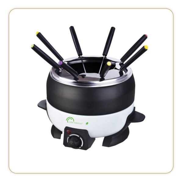 LITTLE BALANCE Happy Fondue 8 – Elektrisches Fondue-Gerät für 8 Personen mit 2L Caquelon