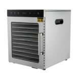 Salmeee Edelstahl Dörrautomat 10-fach 800W – Temperaturregler 30-90°C, Timer bis 24h