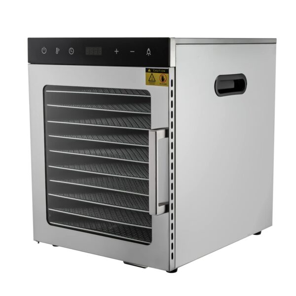 Salmeee Edelstahl Dörrautomat 10-fach 800W – Temperaturregler 30-90°C, Timer bis 24h