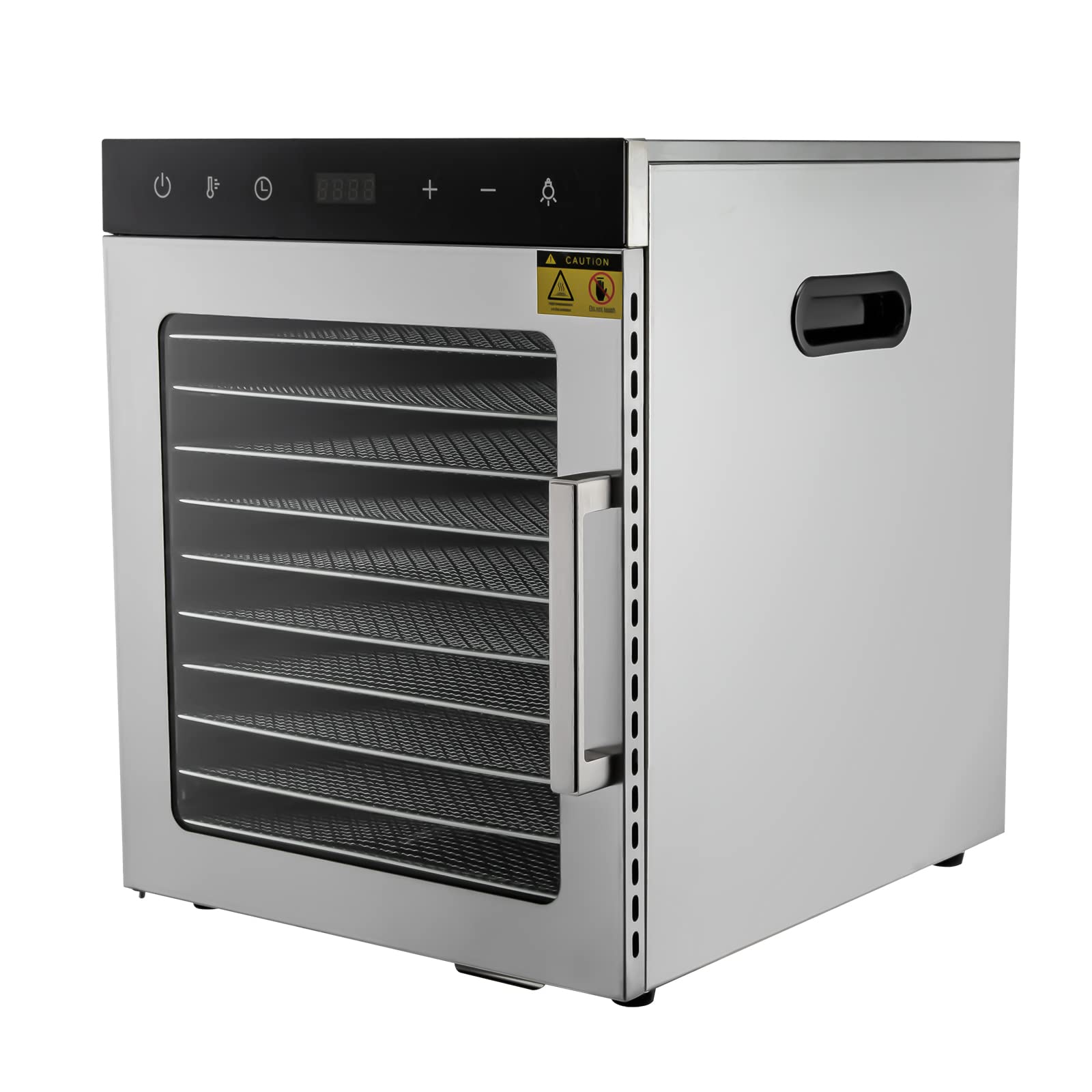 Salmeee Edelstahl Dörrautomat 10-fach 800W – Temperaturregler 30-90°C, Timer bis 24h
