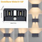 Klighten 24W LED-Außenwandleuchte mit Bewegungsmelder – IP65 Warmweiß für Eingang & Flur – Bild 3