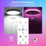 Oraymin LED Deckenleuchte Ø30cm, 24W 3300lm – RGB Farbwechsel & Dimmbar mit Fernbedienung – Bild 2