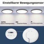 Epochglo LED-Deckenlampe 22cm mit Bewegungsmelder – 1800lm, IP44, flach & rund – Bild 3