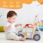 Labebe Lauflernwagen Holz mit Werkzeugbank – Montessori Spielzeug für Kleinkinder 1-3 Jahre – Bild 2