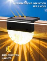 Bellanny 6er Set Solar Wandleuchte – Warmweiss & Farbwechsel für Garten & Terrasse IP65 – Bild 3