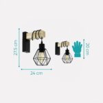 EGLO Townshend 5 Wandlampe – Industrial Vintage Wandleuchte aus Holz & Stahl – Bild 3