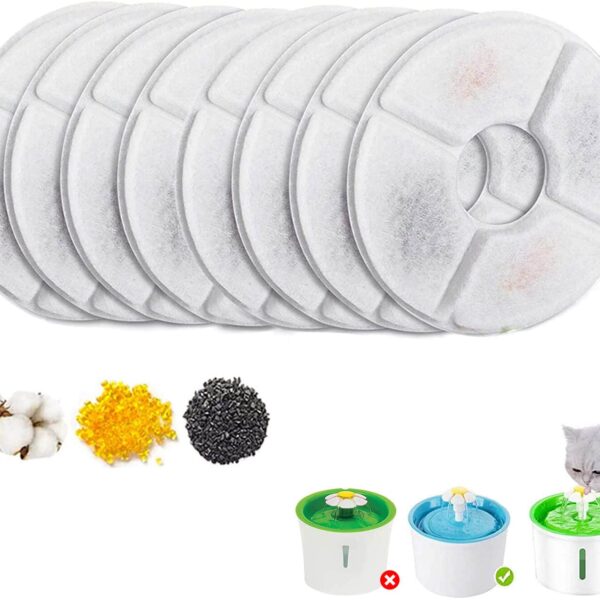 BONBELONG Katzenbrunnen Filter 8er-Set – Vierfache Filtration für sauberes Trinkwasser