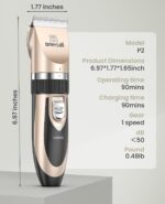 oneisall Kabellose Hundeschermaschine P2 – 50dB Ultra Leise Tierhaarschneider für Hunde & Katzen – Bild 7