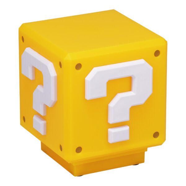 Paladone Super Mario Fragezeichen-Block Leuchte – Offizielle Nachttischlampe mit Sound