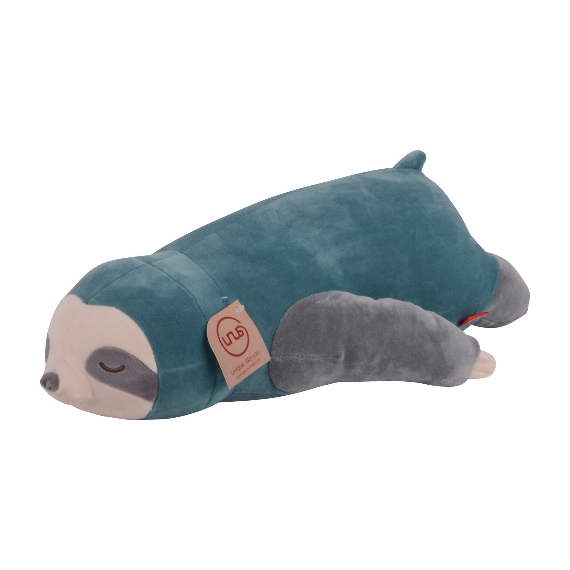 UNUS Faultier Kuscheltier Kissen 50 cm Türkis – Seitenschläfer- & Stillkissen
