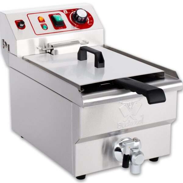 Beeketal BWF-101P Profi Kaltzonenfritteuse 10 Liter – Gastro Fritteuse mit Doppelheizspirale