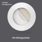 Scandinavian home 6er Set LED Einbaustrahler 230V 4,5W – Warmweiss Badezimmerleuchten – Bild 5