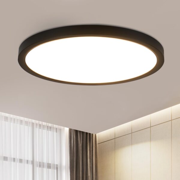 ZMH LED-Deckenleuchte Ø30cm, 24W Warmweiss 3000K – Flache Deckenlampe für Badezimmer, Küche & Schlafzimmer