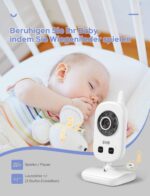 GHB Baby Monitor 2,4 Zoll mit Kamera & Nachtsicht – Videoüberwachung mit Temperatursensor – Bild 6