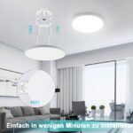 Oraymin LED Deckenlampe 22cm mit Radar-Bewegungsmelder – 1800LM 18W IP54 für Innen – Bild 9
