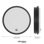 Oktaplex Plato Außenleuchte mit Bewegungsmelder 3000K – IP65 LED Wandlampe anthrazit – Bild 6