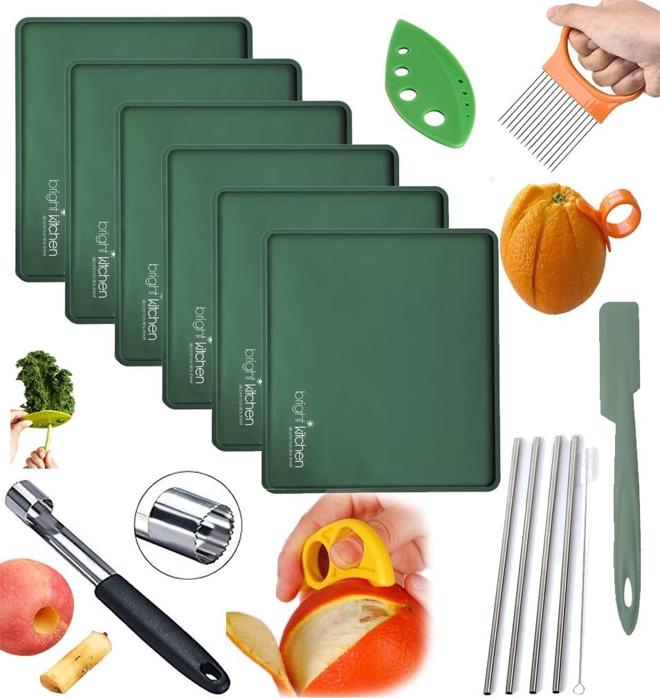 Bright Kitchen 6er Silikon Dörrmatten Set mit Zubehör – Cosori CP267-FD kompatibel