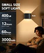 GeyouLux 2er Set Akku-Wandleuchte mit Bewegungsmelder – 3000mAh, USB-C, 3 Modi – Bild 2