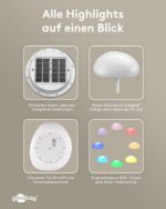 goobay LED Solarstein 2er-Set 24cm RGB – 10 Leuchtmodi für Garten & Terrasse – Bild 5