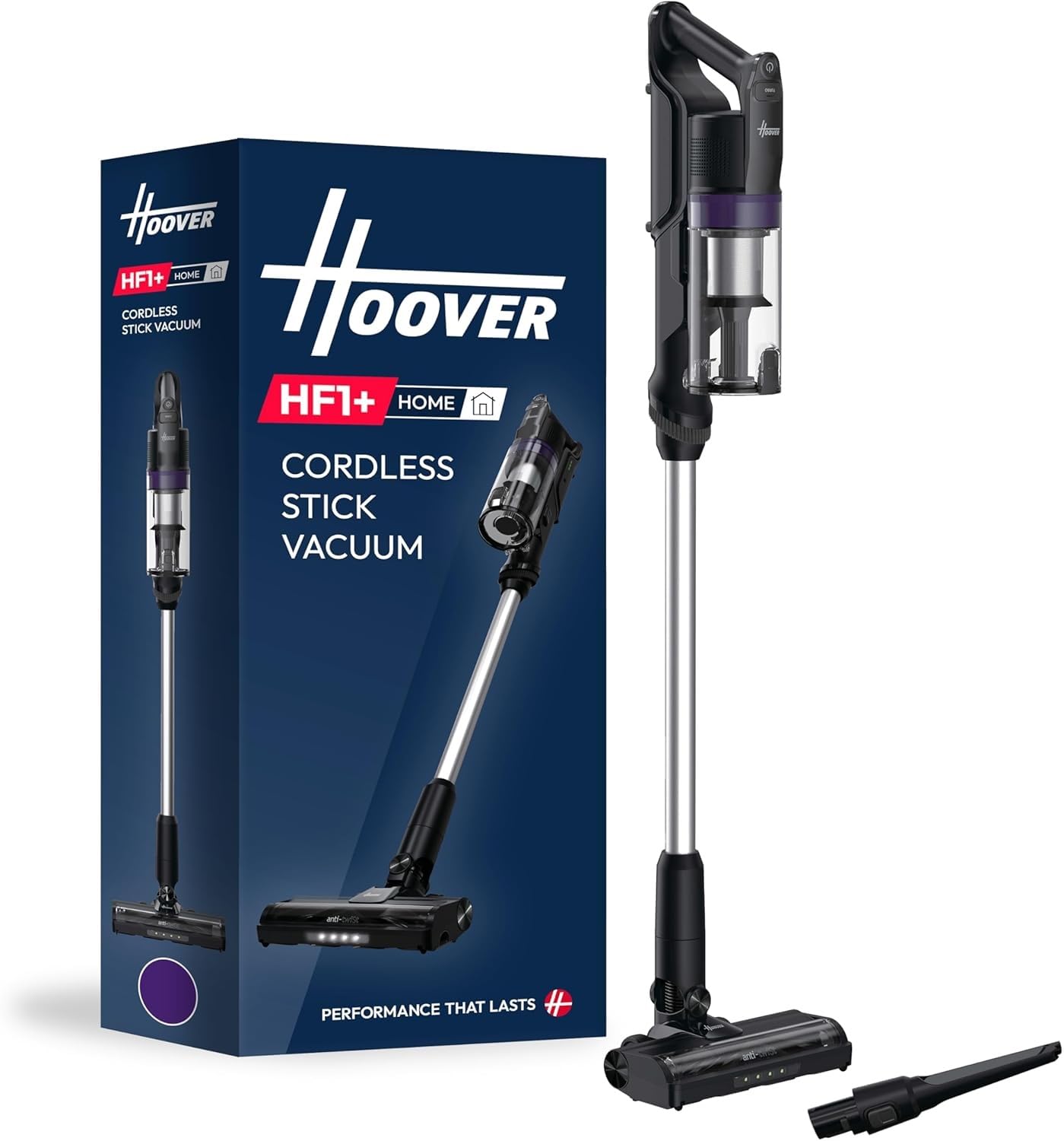 Hoover HF1 Plus Kabelloser Akkusauger – 45 Min Laufzeit & Anti-Twist-Bürste