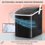 Klarstein Arctic Porter Eiswürfelmaschine – 12 kg/24h, Touch Control & Selbstreinigung – Bild 6