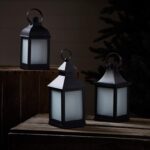 Lights4fun 3er Set LED Laternen Schwarz mit Flammeneffekt & Timer – Wetterfeste Gartendeko – Bild 2