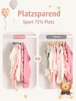 HOUSE DAY Samtkinderbügel 30er Set Grau – Rutschfest & Platzsparend für Kinder – Bild 7