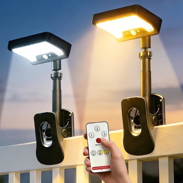 2er Set Solarleuchte mit Bewegungsmelder 600lm – IP65 Aussenleuchte mit Clip-Montage