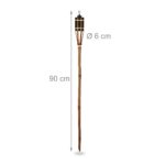 Relaxdays 10er Set Gartenfackeln Bambus – Ölfackeln 90 cm mit Ersatzdochten – Bild 3