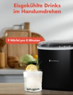 KitchenBrothers Eiswürfelmaschine – 12 kg Eis/24h, 2 Liter Tank, leise – Bild 3
