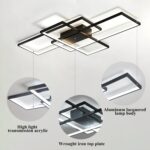 TYJY LED Deckenleuchte 80cm 60W Dimmbar Schwarz – Moderne Rechtecklampe mit Fernbedienung – Bild 4