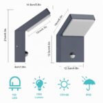Klighten 24W Aussenwandlampe mit Bewegungsmelder – 1500 Lumen IP65 Anthrazit – Bild 5